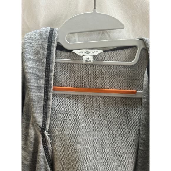 Lucky Lotus by Lucky Brand Gray Contrast Stitch Open Cardigan – Size Med - Picture 3 of 8